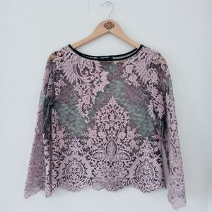 Karen Kane Embroidered lace Top